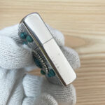 Japanese Zippo silver Maya design turquoise inlay lighter – alternate view 7