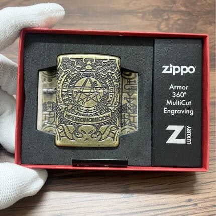Zippo Armor Book of the Dead lighter 29561 in Antique Brass