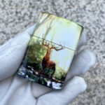 Zippo Père David’s Deer forest scene full-wrap color lighter – alternate view 1
