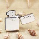 Freemasonry limited-edition sterling silver Zippo Armor lighter – open reverse view showing the numbered back and Tucheng lettering