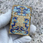 Zippo gold-tone enamel Mythical Animal jacket lighter