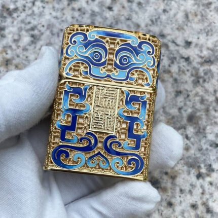 Zippo gold-tone enamel Mythical Animal jacket lighter
