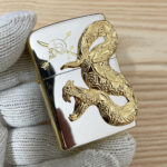 Japanese Zippo gold Big Snake emblem lighter