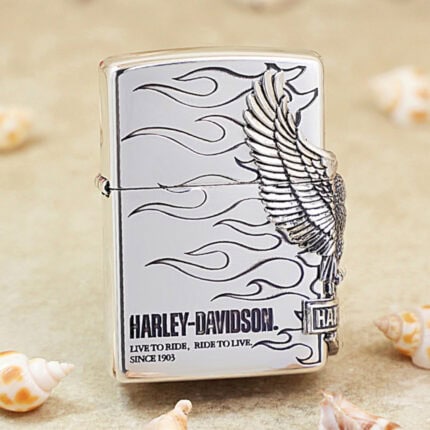2019 Japanese Zippo Harley-Davidson Silver Etched Lighter – product image 1 of 7