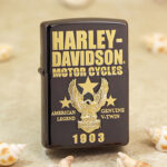 2016 Japanese Zippo Harley-Davidson Black Ice Gold 1903 Eagle Lighter – product image 1 of 7