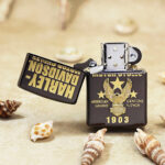 2016 Japanese Zippo Harley-Davidson Black Ice Gold 1903 Eagle Lighter – product image 3 of 7