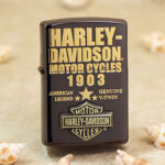 2019 Japanese Zippo Harley-Davidson Black Ice Gold 1903 Eagle Lighter – product image 1 of 7