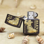 2023 Japanese Zippo Harley-Davidson Black Ice Gold Eagle Lighter – product image 3 of 7