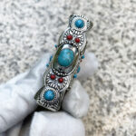 Japanese Zippo Silver-Plated Indian 3-Side Turquoise Lighter – product image 2 of 7