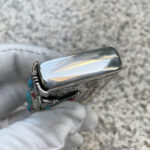 Japanese Zippo Silver-Plated Indian 3-Side Turquoise Lighter – product image 6 of 7
