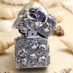 Japanese Zippo Silver-Plated Big Skull Emblem Lighter – product image 3 of 6