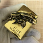 H.R. Giger Alien Emblem No. 3 brass Zippo lighter reverse artwork