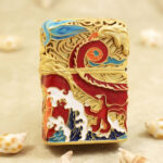 Zippo gold enamel glow-in-the-dark Dragon jacket lighter – alternate view 1