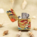 Zippo gold enamel glow-in-the-dark Dragon jacket lighter – alternate view 2