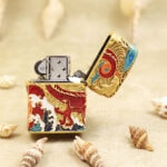 Zippo gold enamel glow-in-the-dark Dragon jacket lighter – alternate view 3