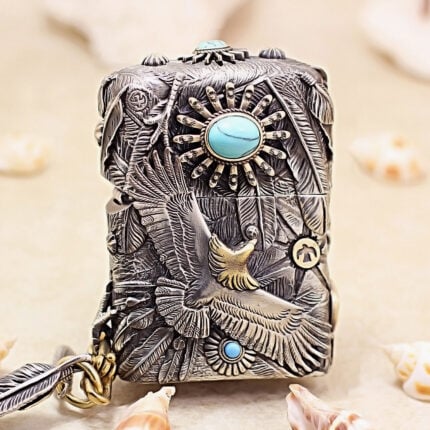 Zippo silver Flying Eagle metal jacket lighter