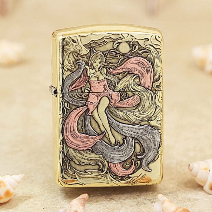 Nine-Tailed Fox Brass Zippo Armor Lighter | KZ120
