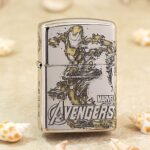 KZ130 Avengers Iron Man engraved Zippo Armor lighter, full Iron Man side view