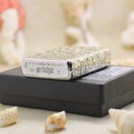 Zippo base stamp and engraved edges of KZ133 arabesque Armor lighter