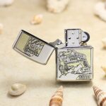 Open KZ141 Zippo Armor lighter showing the Jeep off-road front artwork