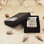 KZ142 Captain America Zippo Armor lighter displayed in its original Armor Case box