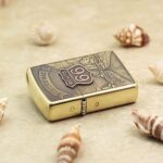 Route 66 desert road engraved brass Zippo Armor lighter lying flat