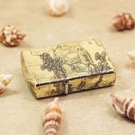 Panoramic Chinese landscape engraved Zippo Armor lighter lying flat