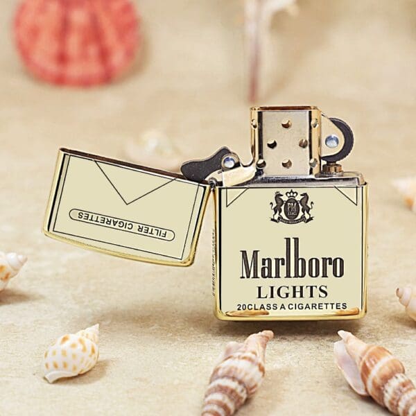 Zippo Etching Brass 5-Sides Engraved Marlboro Club Lighter