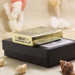 Zippo base stamp and engraved edges of KZ190 samurai Armor lighter