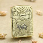 Upright KZ191 brass Zippo 1941 Replica with Camel Nutty Menthol pack design