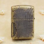 Beast Scratch Zippo Armor lighter distressed bronze engraving close-up
