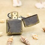 Open Beast Scratch Zippo Armor lighter distressed reverse view