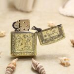 Open Game of Thrones Zippo Armor lighter showing map engraving