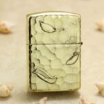 Buddha Relief Zippo Armor lighter hammered texture and leaf motifs