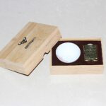 Buddha Relief presentation set with porcelain bowl and wooden box
