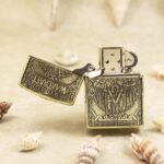 Open World of Warcraft brass Zippo Armor lighter with medieval engraving