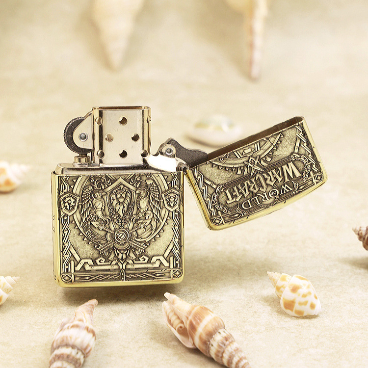 Etching Brass Armor World of Warcraft Zippo Lighter