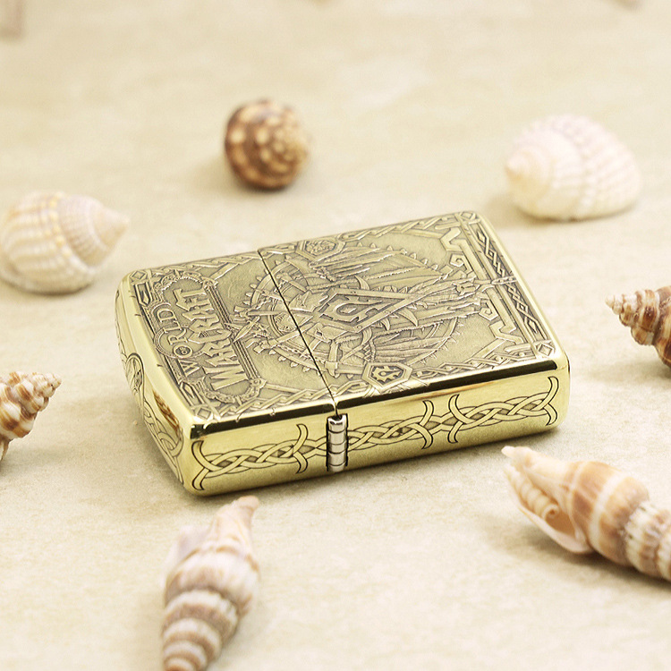 Etching Brass Armor World of Warcraft Zippo Lighter