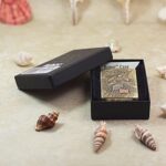 Great Wall brass Zippo Armor lighter in open Armor Case box