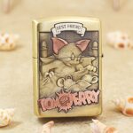 Tom and Jerry Zippo Armor lighter with Best Friend engraved scene