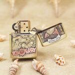 Open Tom and Jerry Zippo Armor lighter with character engraving