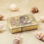 Tom and Jerry brass Zippo Armor lighter reverse cartoon scene