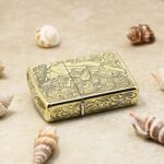 Arabesque woman brass Zippo Armor lighter reverse scroll engraving