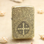 KZ225 brass 1941 Replica St Benedict cross front view
