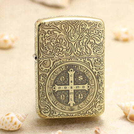 KZ225 brass 1941 Replica St Benedict cross front view