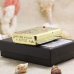 Dragon and woman engraved Zippo Armor lighter on presentation box