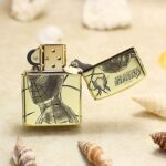 Open Spider-Man Zippo Armor lighter with web pattern engraving