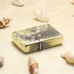 Dangerous Skull honeycomb Zippo Armor lighter side engraving detail