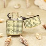 Open Windy Girl Stars Zippo Armor lighter reverse view