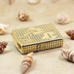 Windy Girl brass Zippo Armor lighter repeating star pattern